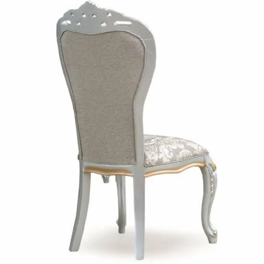 Casa Padrino Luxus Barock Esszimmer Set Grau / Silber / Gold - 1 Esstisch & 8 Stühle