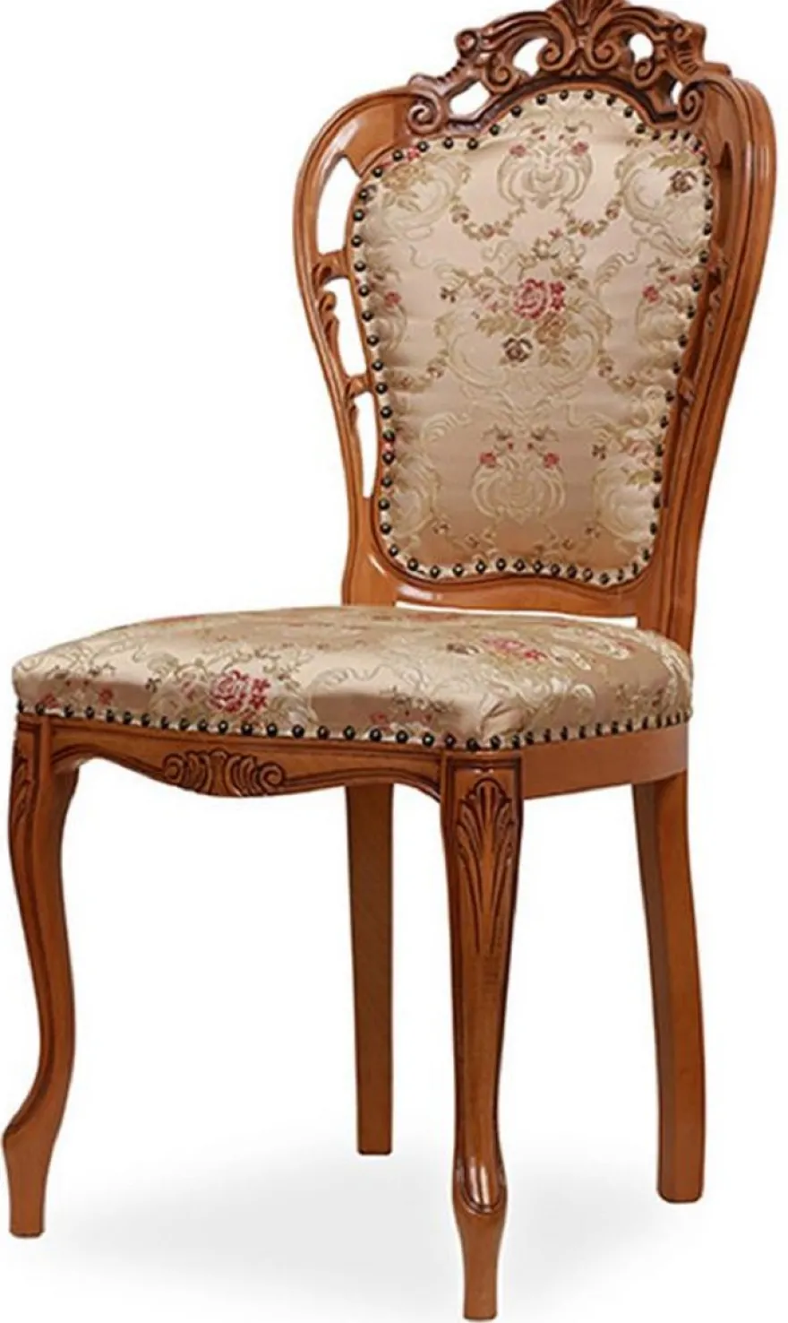 Casa Padrino Luxus Barock Esszimmer Stuhl 8er Set mit elegantem Muster Gold / Mehrfarbig / Braun - Barockstil Küchen Stühle - Prunkvolle Luxus Esszimmer Möbel im Barockstil - Edel & Prunkvoll