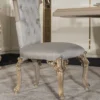 Casa Padrino Luxus Barock Esszimmer Stuhl 4er Set Silber / Grau / Gold - Prunkvolle Barockstil Küchen Stühle - Luxus Esszimmer Möbel im Barockstil - Barock Esszimmer Möbel - Barockstil Möbel