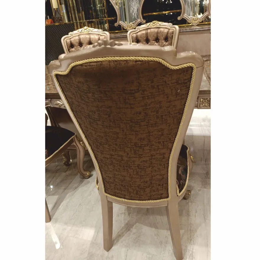 Casa Padrino Luxus Barock Esszimmer Stuhl Schwarz / Grau / Gold H. 113 cm - Barock Esszimmer Möbel