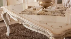 Casa Padrino Luxus Barock Esszimmer Set Grau / Weiß / Beige / Gold - 1 Barock Esstisch & 6 Barock Esszimmerstühle - Luxus Esszimmer Möbel im Barockstil - Prunkvolle Barock Esszimmer Möbel