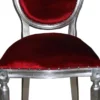 Casa Padrino Luxus Barock Esszimmer Set Medaillon Bordeauxrot / Silber 50 x 52 x H. 99 cm - 6 handgefertigte Esszimmerstühle - Barock Esszimmermöbel
