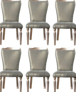 Casa Padrino Luxus Barock Esszimmer Stuhl Set Grün / Silber / Kupfer / Gold 55 x 55 x H. 102 cm - Küchen Stühle 6er Set - Esszimmer Möbel im Barockstil