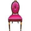 Casa Padrino Luxus Barock Esszimmer Stuhl Pink / Dunkelbraun / Gold - Barock Esszimmer Möbel - Made in Italy