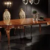 Casa Padrino Luxus Barock Esszimmer Set Braun / Gold - 1 Ausziehbarer Barock Esstisch & 6 Barock Esszimmerstühle - Esszimmer Möbel im Barockstil - Luxus Qualität - Made in Italy