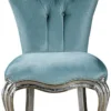 Casa Padrino Luxus Barock Esszimmer Set Hellblau / Silber - 1 Esstisch & 6 Esszimmerstühle - Barock Esszimmer Möbel - Edel & Prunkvoll