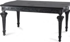 Casa Padrino Luxus Barock Esstisch Schwarz - Rechteckiger Massivholz Esszimmertisch im Barockstil - Barock Esszimmer & Hotel Möbel - Luxus Qualität - Made in Italy