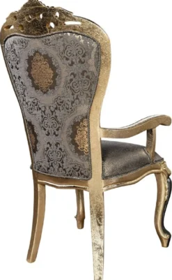 Casa Padrino Luxus Barock Esszimmer Stuhl 8er Set Lila / Antik Gold / Schwarz - Handgefertigte Barockstil Küchen Stühle - Luxus Barockstil Esszimmer Möbel - Barock Esszimmer Möbel