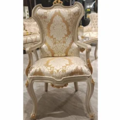 Casa Padrino Luxus Barock Esszimmer Set Gold / Grau - 1 Barock Esstisch & 6 Barock Esszimmerstühle