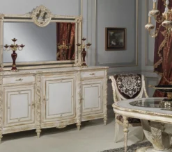 Casa Padrino Luxus Barock Esszimmer Stuhl Set Lila / Silber / Weiß / Gold 62 x 74 x H. 103 cm - Prunkvolles Küchen Stühle 6er Set - Hotel Restaurant Schloss Möbel - Luxus Qualität - Made in Italy