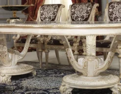 Casa Padrino Luxus Barock Esszimmer Stuhl Set Lila / Silber / Weiß / Gold 62 x 74 x H. 103 cm - Prunkvolles Küchen Stühle 6er Set - Hotel Restaurant Schloss Möbel - Luxus Qualität - Made in Italy