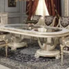 Casa Padrino Luxus Barock Esszimmer Stuhl Set Lila / Silber / Weiß / Gold 62 x 74 x H. 103 cm - Prunkvolles Küchen Stühle 4er Set - Hotel Restaurant Schloss Möbel - Luxus Qualität - Made in Italy