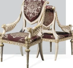 Casa Padrino Luxus Barock Esszimmer Stuhl Set Lila / Silber / Weiß / Gold 62 x 74 x H. 103 cm - Prunkvolles Küchen Stühle 4er Set - Hotel Restaurant Schloss Möbel - Luxus Qualität - Made in Italy