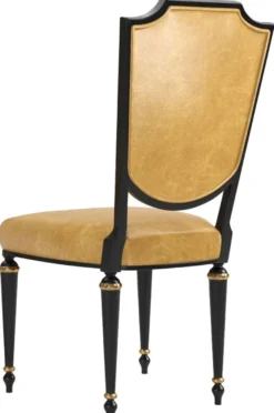 Casa Padrino Luxus Barock Esszimmer Stuhl Set Gold / Schwarz / Antik Gold 50 x 50 x H. 105 cm - Edle Küchen Stühle mit hochwertigem Leder - Barock Stühle 6er Set - Esszimmer Möbel