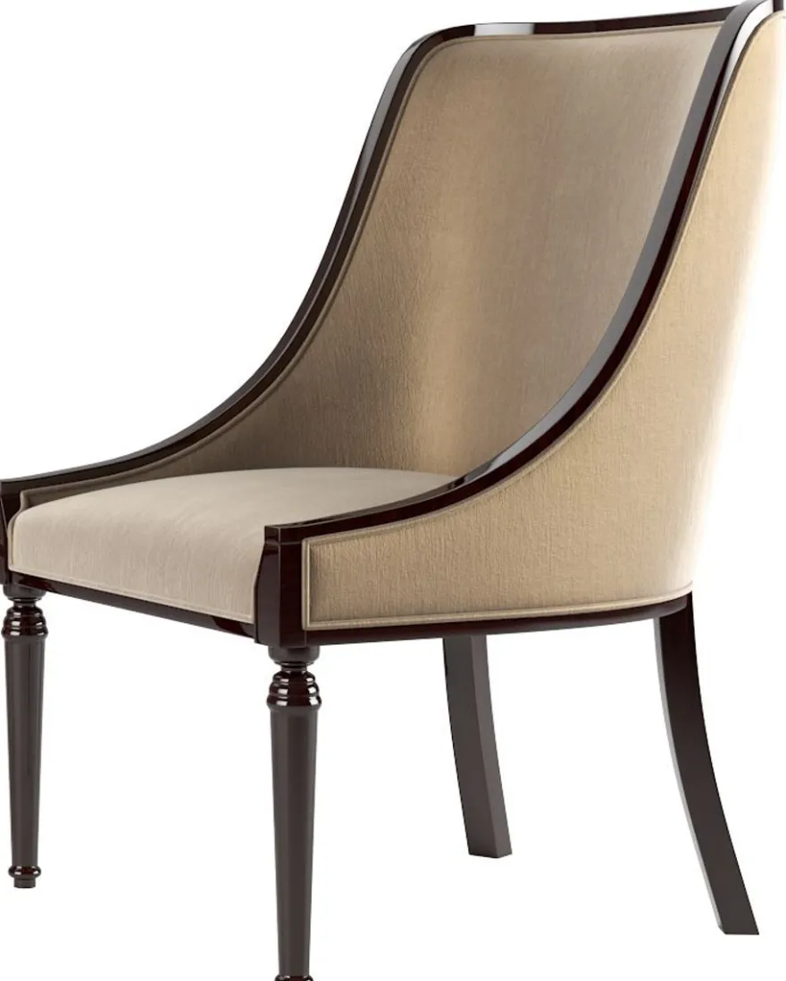 Casa Padrino Luxus Barock Esszimmer Stuhl Set Beige / Dunkelbraun Hochglanz 50 x 50 x H. 92 cm - Edles Küchen Stühle 6er Set - Barock Esszimmer Möbel