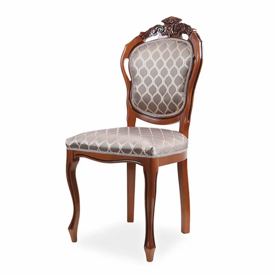 Casa Padrino Luxus Barock Esszimmer Stuhl 4er Set mit Muster Grau / Braun H. 102 cm