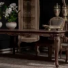 Casa Padrino Luxus Barock Esszimmer Set Braun / Grau / Naturfarben - 1 Barock Esstisch & 8 Barock Esszimmerstühle - Prunkvolle Esszimmer Möbel im Barockstil