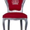 Casa Padrino Luxus Barock Esszimmerstuhl Pompöös von Harald Glööckler Rot / Silber 48 x 54 x 105 cm