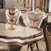 Casa Padrino Luxus Barock Esstisch Creme / Dunkelbraun / Gold 250 cm