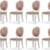 Casa Padrino Luxus Barock Esszimmer Stuhl 8er Set Lila / Beige / Weiß - Barockstil Küchen Stühle - Prunkvolle Luxus Esszimmer Möbel im Barockstil - Edel & Prunkvoll