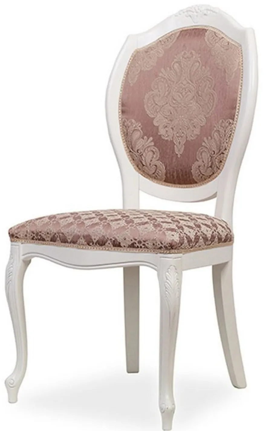 Casa Padrino Luxus Barock Esszimmer Stuhl 8er Set Lila / Beige / Weiß - Barockstil Küchen Stühle - Prunkvolle Luxus Esszimmer Möbel im Barockstil - Edel & Prunkvoll