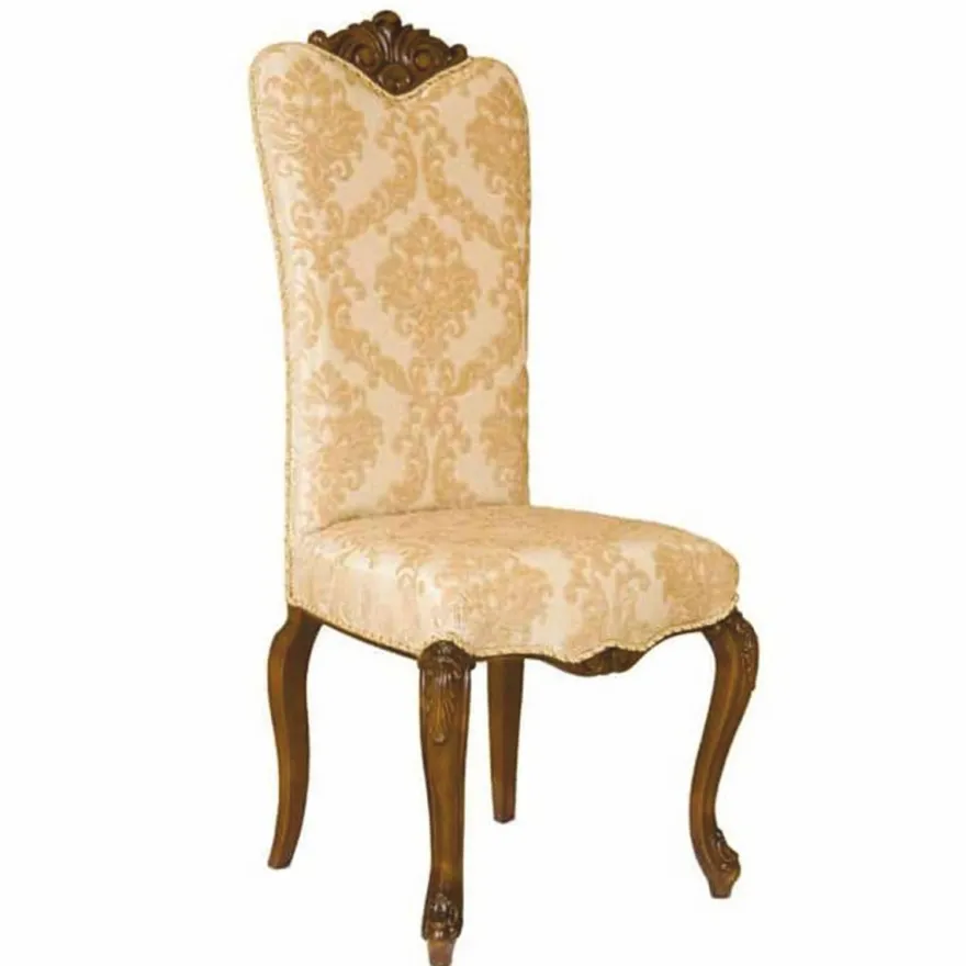 Casa Padrino Luxus Barock Esszimmer Stuhl 4er Set Beige / Dunkelbraun - Barockstil Möbel