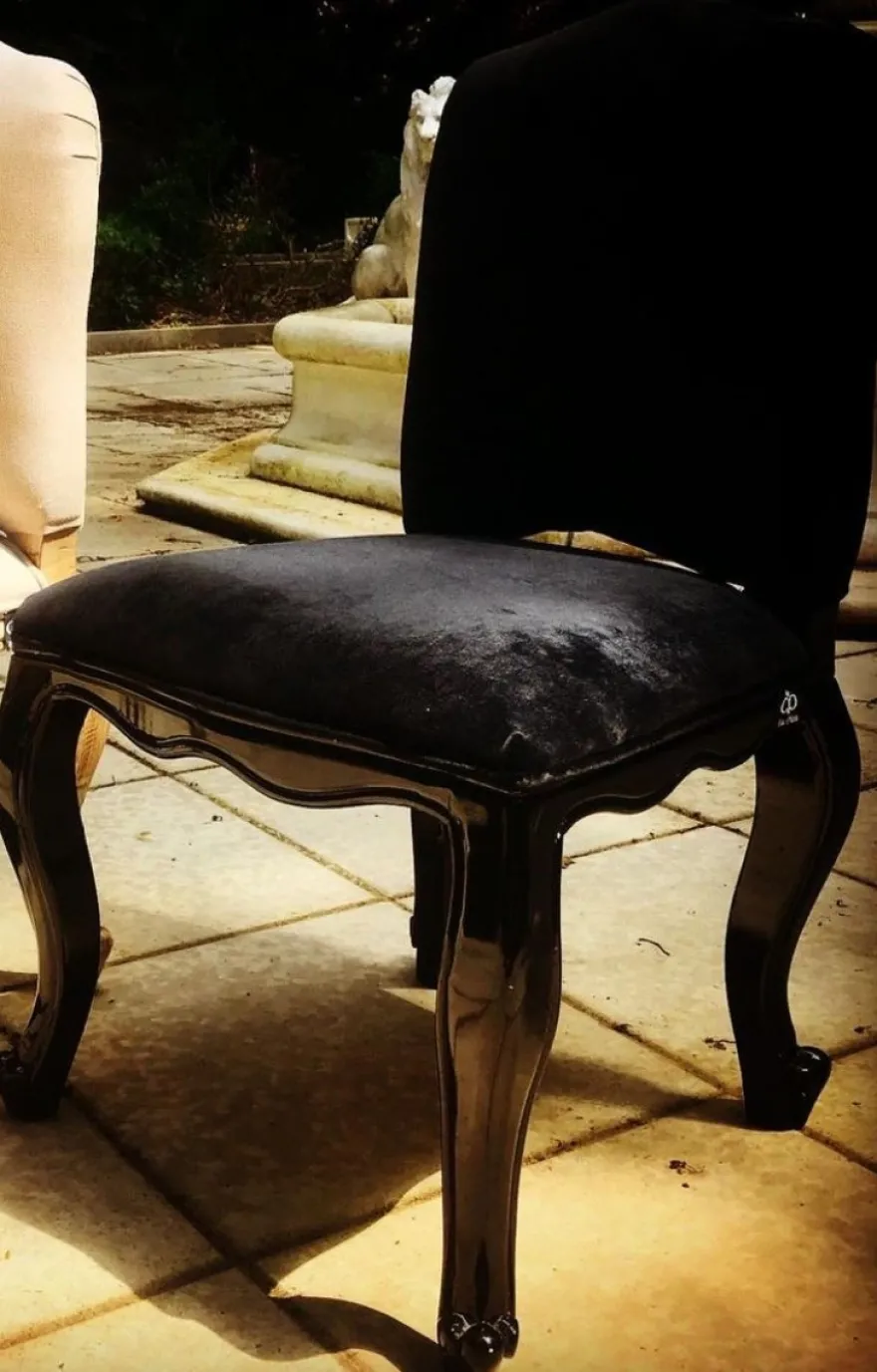 Casa Padrino Luxus Barock Esszimmer Set Braun / Schwarz / Gold - 1 Esstisch & 6 Esszimmerstühle - Prunkvolle Esszimmer Möbel im Barockstil
