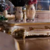 Casa Padrino Luxus Barock Esszimmer Set - 1 Barock Esstisch & 8 Barock Esszimmerstühle mit elegantem Muster - Prunkvolle Esszimmer Möbel im Barockstil
