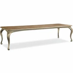 Casa Padrino Luxus Barock Esstisch Braun / Champagner-Gold 213-300 cm - Barock Möbel
