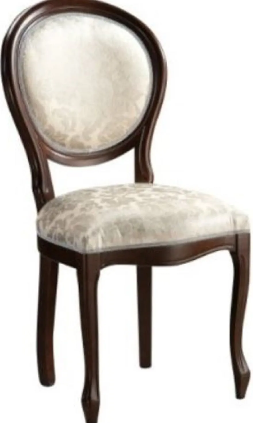 Casa Padrino Luxus Barock Esszimmer Stuhl Creme Muster / Dunkelbraun