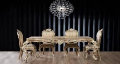 Casa Padrino Luxus Barock Esstisch Antik Gold - Handgefertigter Massivholz Esszimmertisch im Barockstil - Prunkvolle Barock Esszimmer Möbel
