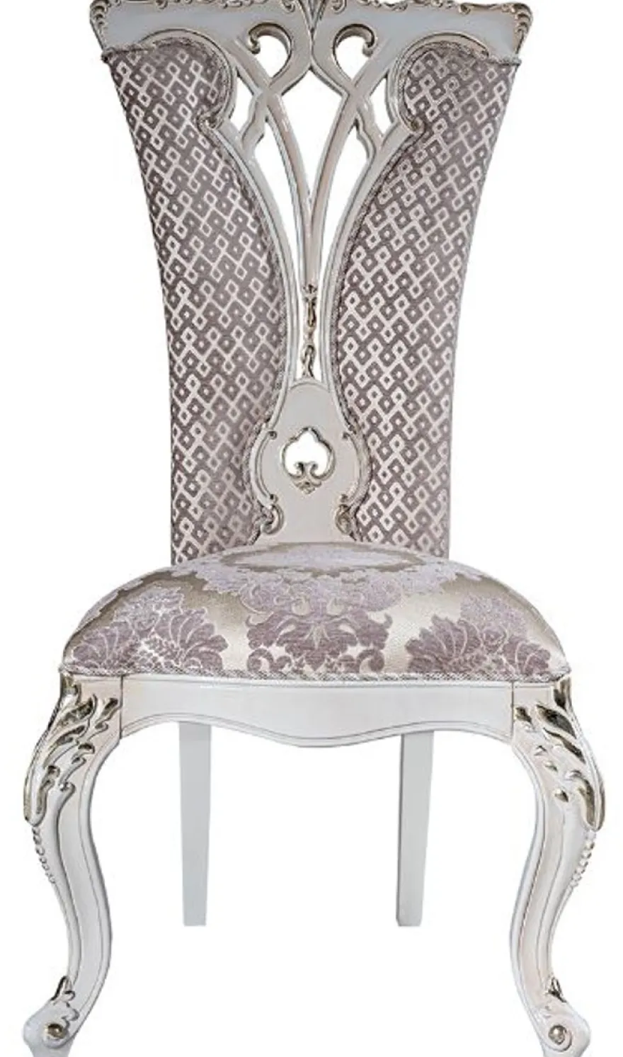 Casa Padrino Luxus Barock Esszimmer Stuhl Set Lila / Beige / Weiß / Gold 57 x 65 x H. 113 cm - Küchen Stühle 6er Set - Prunkvolle Barock Esszimmer Möbel