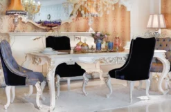 Casa Padrino Luxus Barock Esszimmerstuhl Set - 6 Küchen Stühle im Barockstil - Barock Esszimmer Möbel