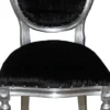 Casa Padrino Luxus Barock Esszimmer Set Medaillon Schwarz / Silber 50 x 52 x H. 99 cm - 6 handgefertigte Esszimmerstühle - Barock Esszimmermöbel