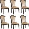 Casa Padrino Luxus Barock Esszimmer Stuhl 6er Set Hellbraun - Barock Möbel