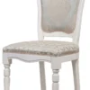Casa Padrino Luxus Barock Esszimmer Stuhl Silber / Beige / Weiß H. 104 cm - Barock Esszimmer Möbel