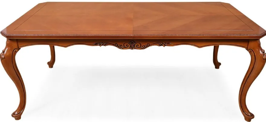 Casa Padrino Luxus Barock Esstisch Braun - Ausziehbarer Barockstil Massivholz Küchentisch - Prunkvolle Luxus Esszimmer Möbel im Barockstil - Barock Esszimmer Möbel - Barock Einrichtung