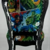 Casa Padrino Luxus Barock Esszimmer Stuhl mit Comic Design Bunt / Schwarz - Barock Essimmer Möbel