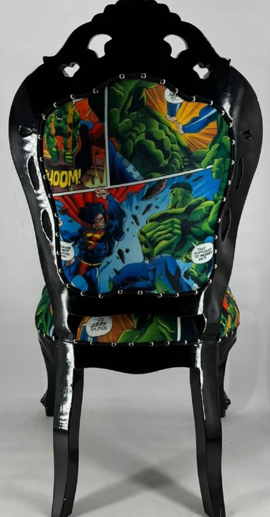 Casa Padrino Luxus Barock Esszimmer Stuhl mit Comic Design Bunt / Schwarz - Barock Essimmer Möbel