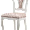 Casa Padrino Luxus Barock Esszimmer Stuhl Rosa / Weiß - Barockstil Massivholz Küchen Stuhl mit elegantem Muster - Prunkvolle Luxus Esszimmer Möbel im Barockstil - Handgefertigte Barock Möbel