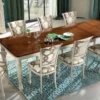 Casa Padrino Luxus Barock Esstisch ausziehbar Braun / Cremeweiß - Made in Italy