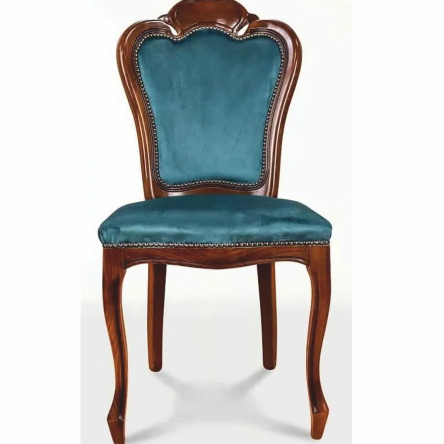 Casa Padrino Luxus Barock Esszimmer Stuhl 8er Set Blau / Braun - Barock Möbel