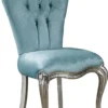 Casa Padrino Luxus Barock Esszimmer Stuhl Set Hellblau / Silber 55 x 55 x H. 107 cm - Küchen Stühle 6er Set - Edle Barock Esszimmer Möbel