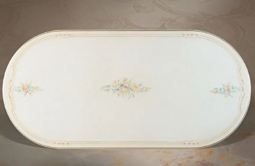 Casa Padrino Luxus Barock Esstisch Weiß / Creme / Mehrfarbig / Gold 700 cm - Riesiger Massivholz Esszimmertisch im Barockstil - Barock Esszimmer & Hotel Möbel - Luxus Qualität - Made in Italy