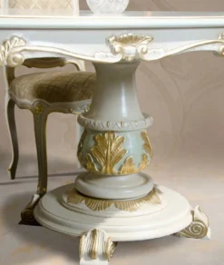 Casa Padrino Luxus Barock Esstisch Weiß / Creme / Mehrfarbig / Gold 700 cm - Riesiger Massivholz Esszimmertisch im Barockstil - Barock Esszimmer & Hotel Möbel - Luxus Qualität - Made in Italy