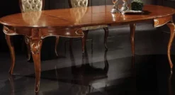 Casa Padrino Luxus Barock Esstisch Braun / Gold - Ausziehbarer Massivholz Esszimmertisch im Barockstil - Barock Esszimmer Möbel - Luxus Qualität - Made in Italy