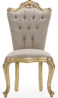 Casa Padrino Luxus Barock Esszimmer Stuhl 4er Set Grau / Gold - Prunkvolle Barockstil Küchen Stühle - Luxus Esszimmer Möbel im Barockstil - Barock Esszimmer Möbel - Barockstil Möbel