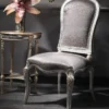 Casa Padrino Luxus Barock Esszimmer Stuhl Silber / Gold H. 102 cm - Barock Esszimmer Möbel