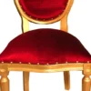 Casa Padrino Luxus Barock Esszimmer Set Medaillon Bordeauxrot / Gold 50 x 52 x H. 99 cm - 6 handgefertigte Esszimmerstühle - Barock Esszimmermöbel