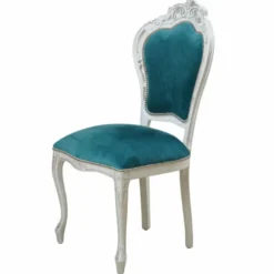 Casa Padrino Luxus Barock Esszimmer Stuhl Türkis / Weiß H. 106,5 cm - Barock Möbel